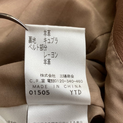 エポカ ラムレザー ノーカラーコート