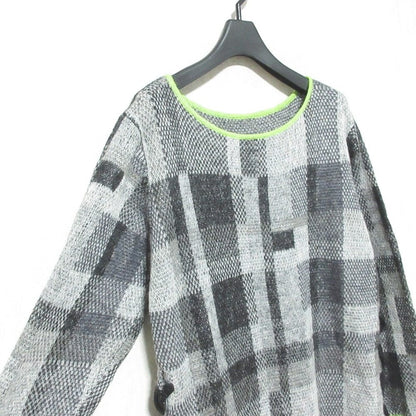 アメリ BIG CHECK LACE UP ニットワンピース