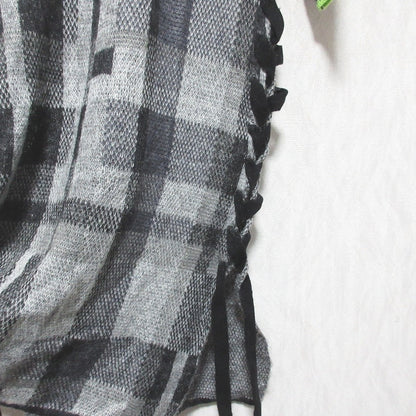 アメリ BIG CHECK LACE UP ニットワンピース