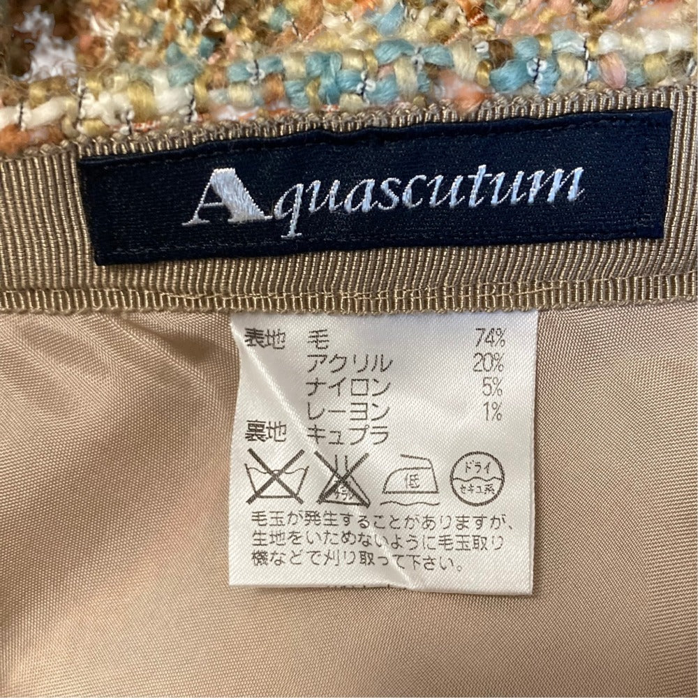 アクアスキュータム ウールツイードスカート