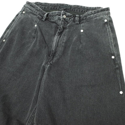 オマールアフリディ RIVETED WIDE CROPPED DENIM TROUSERS デニムパンツ