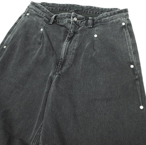 オマールアフリディ RIVETED WIDE CROPPED DENIM TROUSERS デニムパンツ
