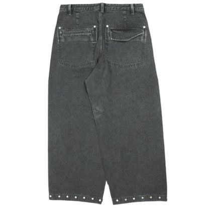 オマールアフリディ RIVETED WIDE CROPPED DENIM TROUSERS デニムパンツ