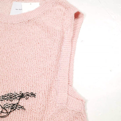 コウタグシケン Tarotisse Face Waistcoat ニットベスト