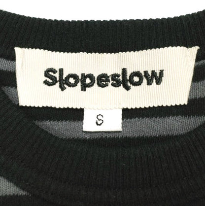 スロープスロウ コットンインターロック ストライプTシャツ