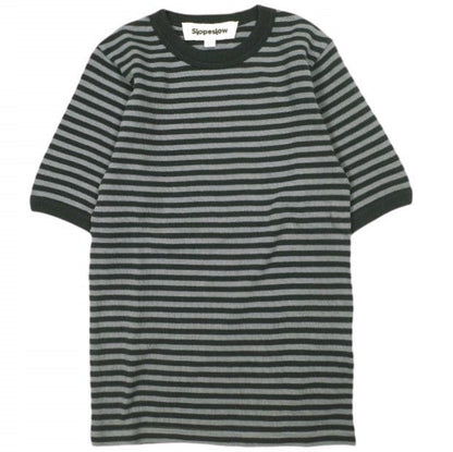 スロープスロウ コットンインターロック ストライプTシャツ