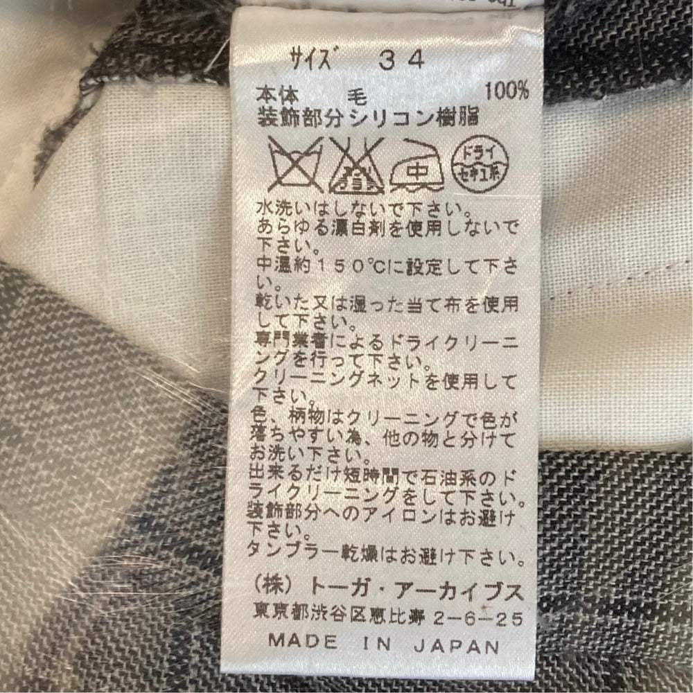 トーガ チェックテーパードパンツ