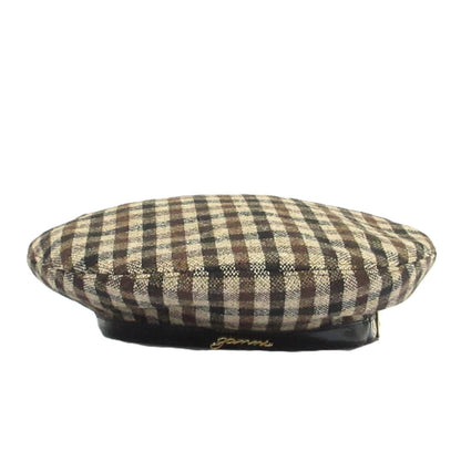ガニー Checked Wool Mix ベレー帽