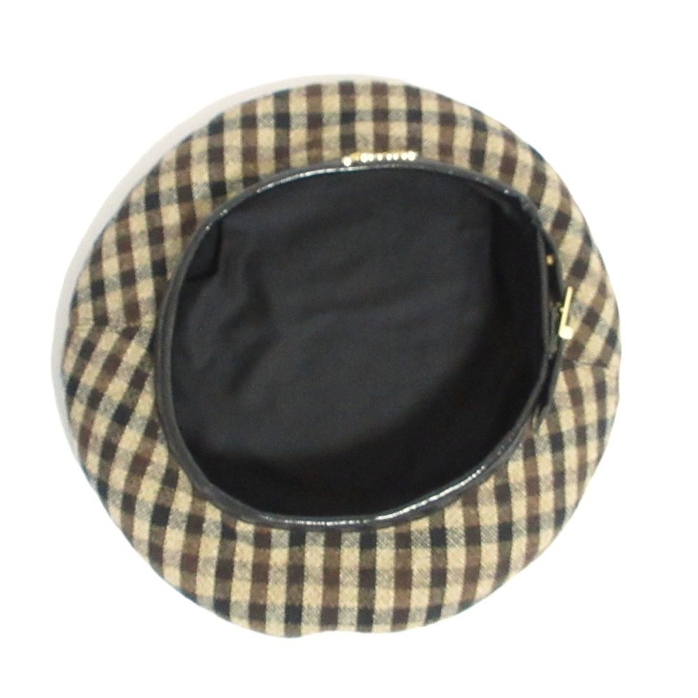 ガニー Checked Wool Mix ベレー帽