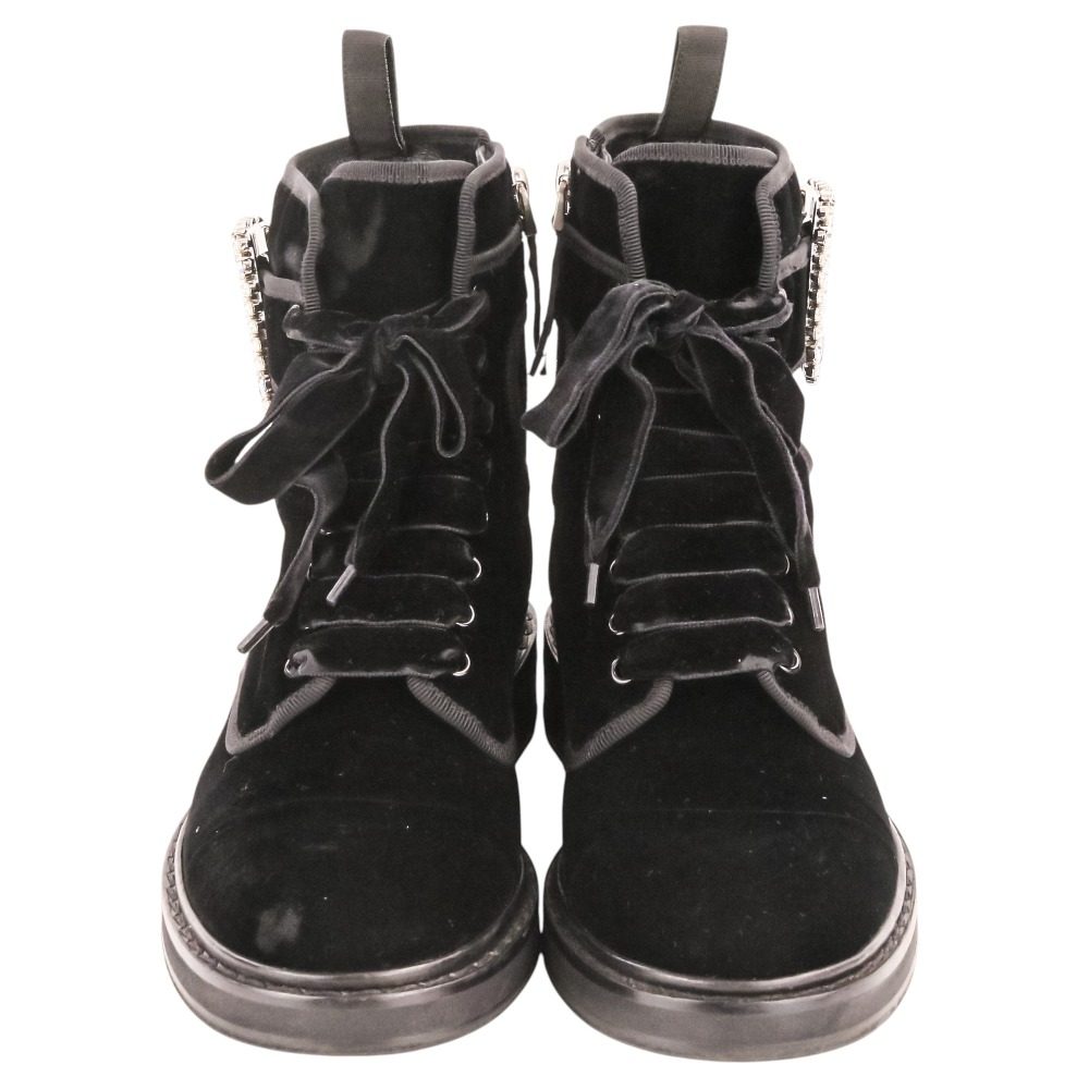 ロジェヴィヴィエ VIV RANGERS STRASS B FABR BOOTIE ベルベットブーツ