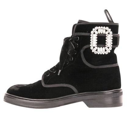 ロジェヴィヴィエ VIV RANGERS STRASS B FABR BOOTIE ベルベットブーツ