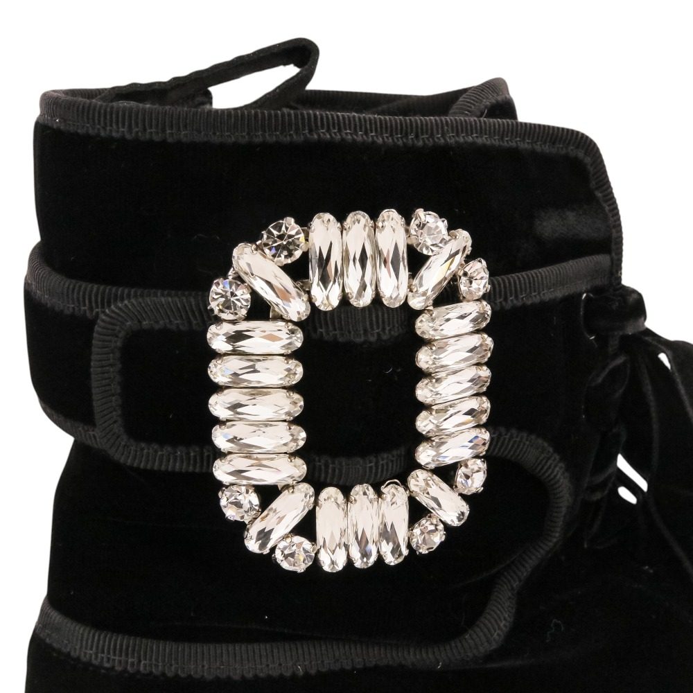 ロジェヴィヴィエ VIV RANGERS STRASS B FABR BOOTIE ベルベットブーツ