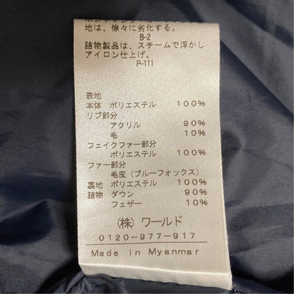 インディヴィ ブルーフォックスファー フーデッドダウンコート