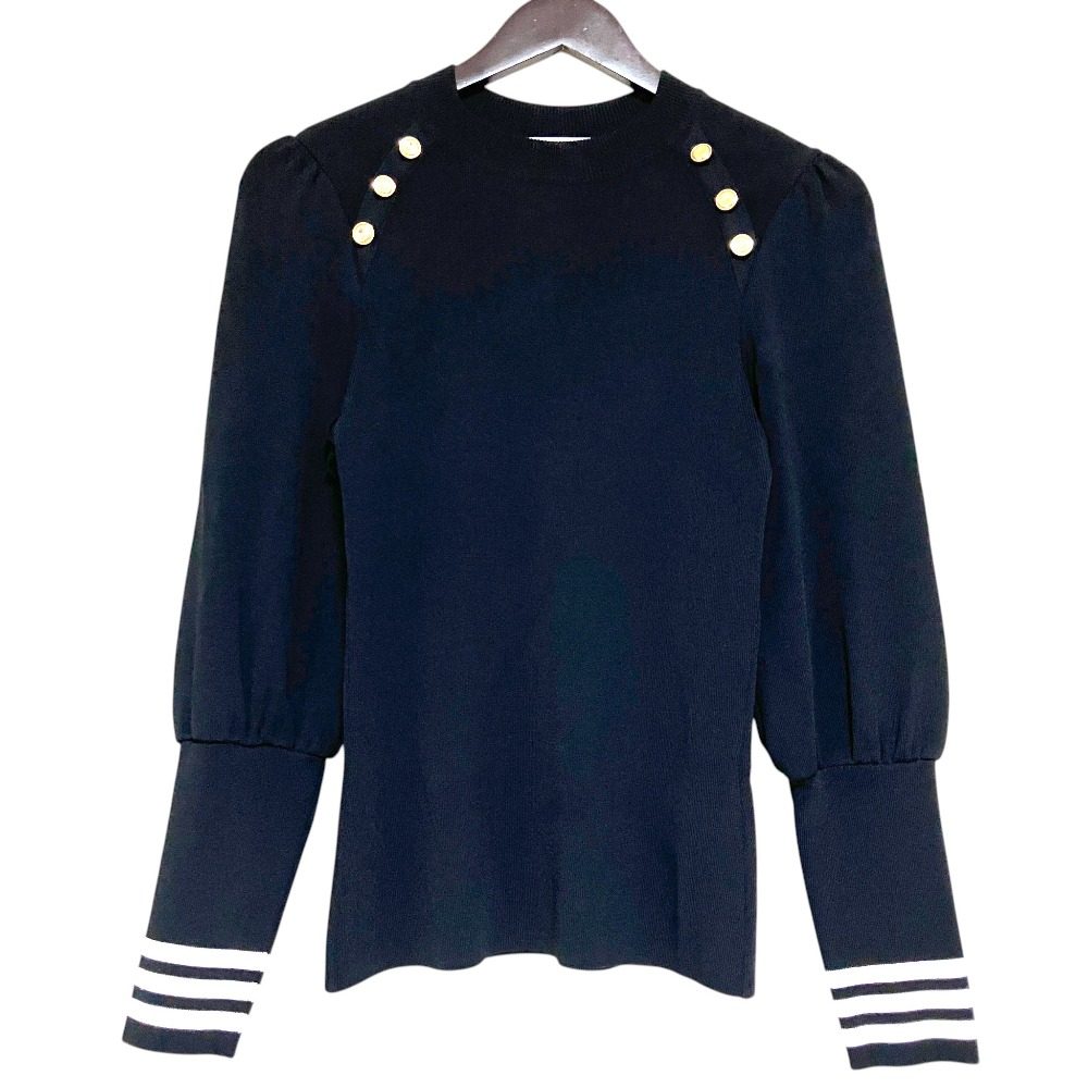 ボーダーズアットバルコニー JULIET SHOULDER TOP ニット