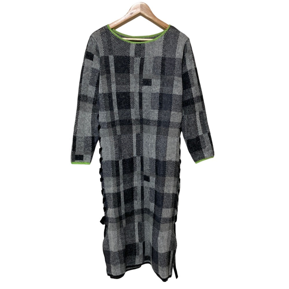 アメリ BIG CHECK LACE UP ニットワンピース