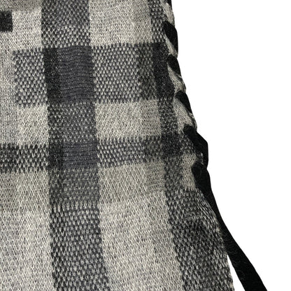 アメリ BIG CHECK LACE UP ニットワンピース