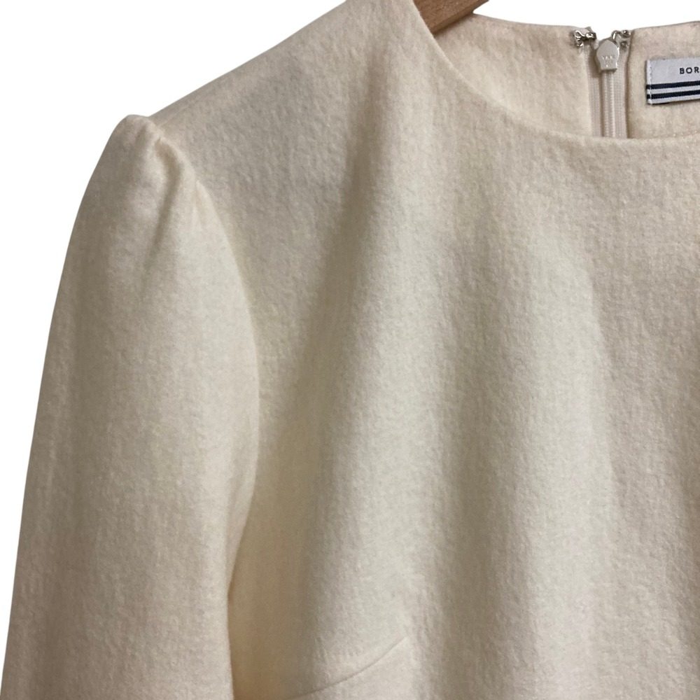 ボーダーズアットバルコニー WOOL RUFFLED TEE ウールブラウス