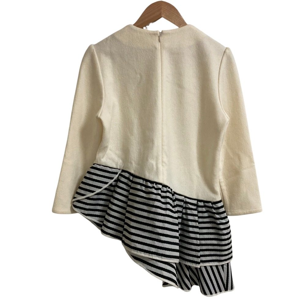 ボーダーズアットバルコニー WOOL RUFFLED TEE ウールブラウス