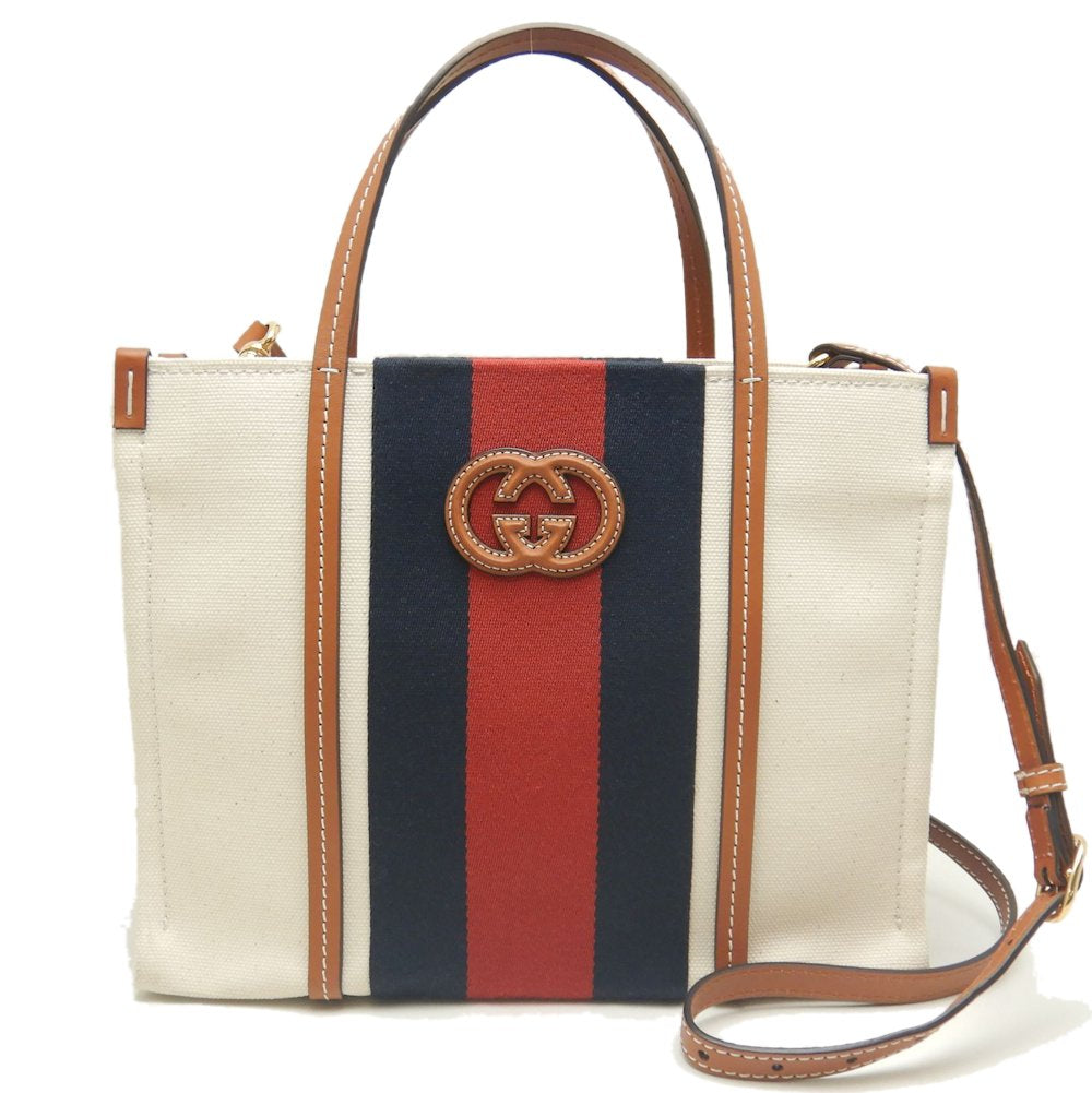 グッチ スモール キャンバス 2WAY トートバッグ 727728