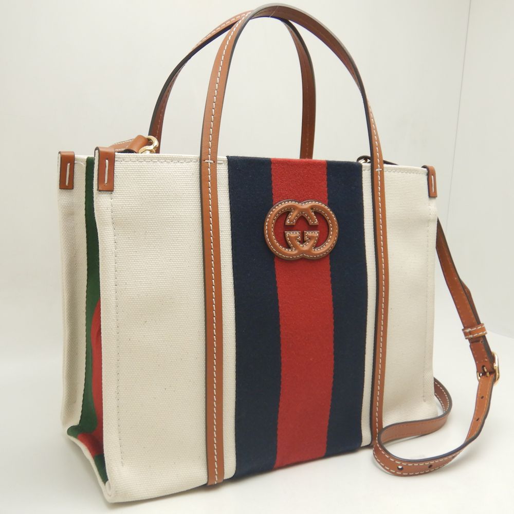 グッチ スモール キャンバス 2WAY トートバッグ 727728