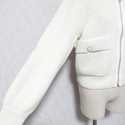 エルメス パール編みリブジャケット