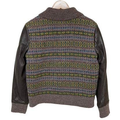 マドモアゼルノンノン フェアアイル レザースリーブジャケット