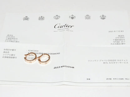 カルティエ ラブ Au750ピンクゴールド ダイヤモンドピアス