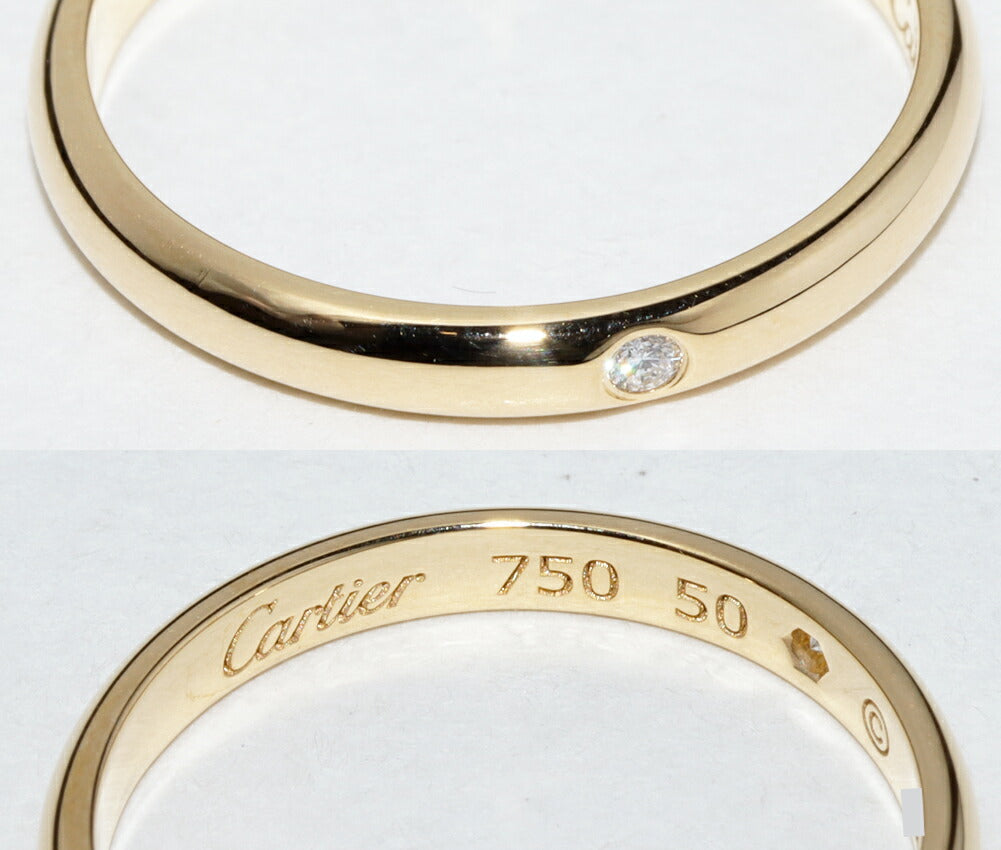 カルティエ 1895ウェディングリング Au750 ダイヤモンドリング 10号