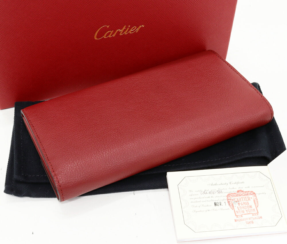 カルティエ C ドゥ カルティエ カーフスキン 長財布