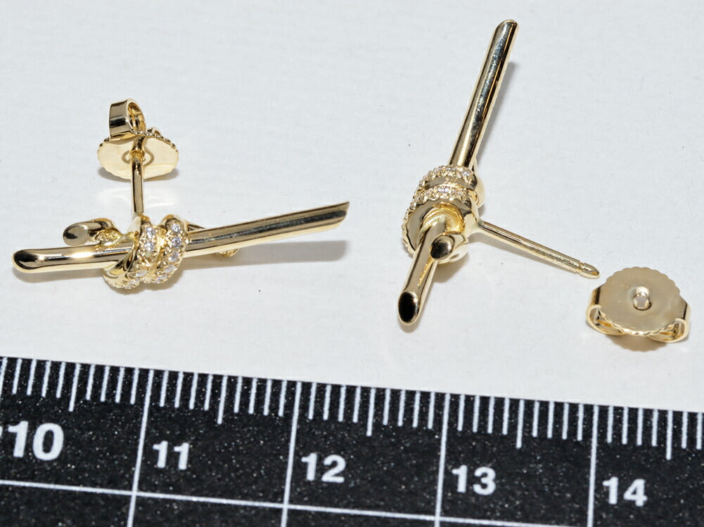 ティファニー ノット Au750 ダイヤモンドピアス