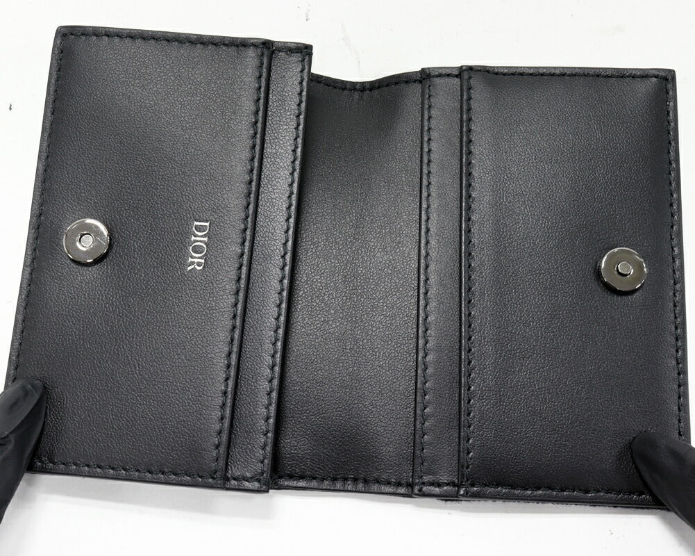 ディオール サドル オブリーク キャンバス カーフ 名刺入れ