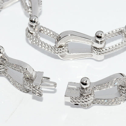 フレッド フォース10 K18WGフルパヴェダイヤブレスレット 18号