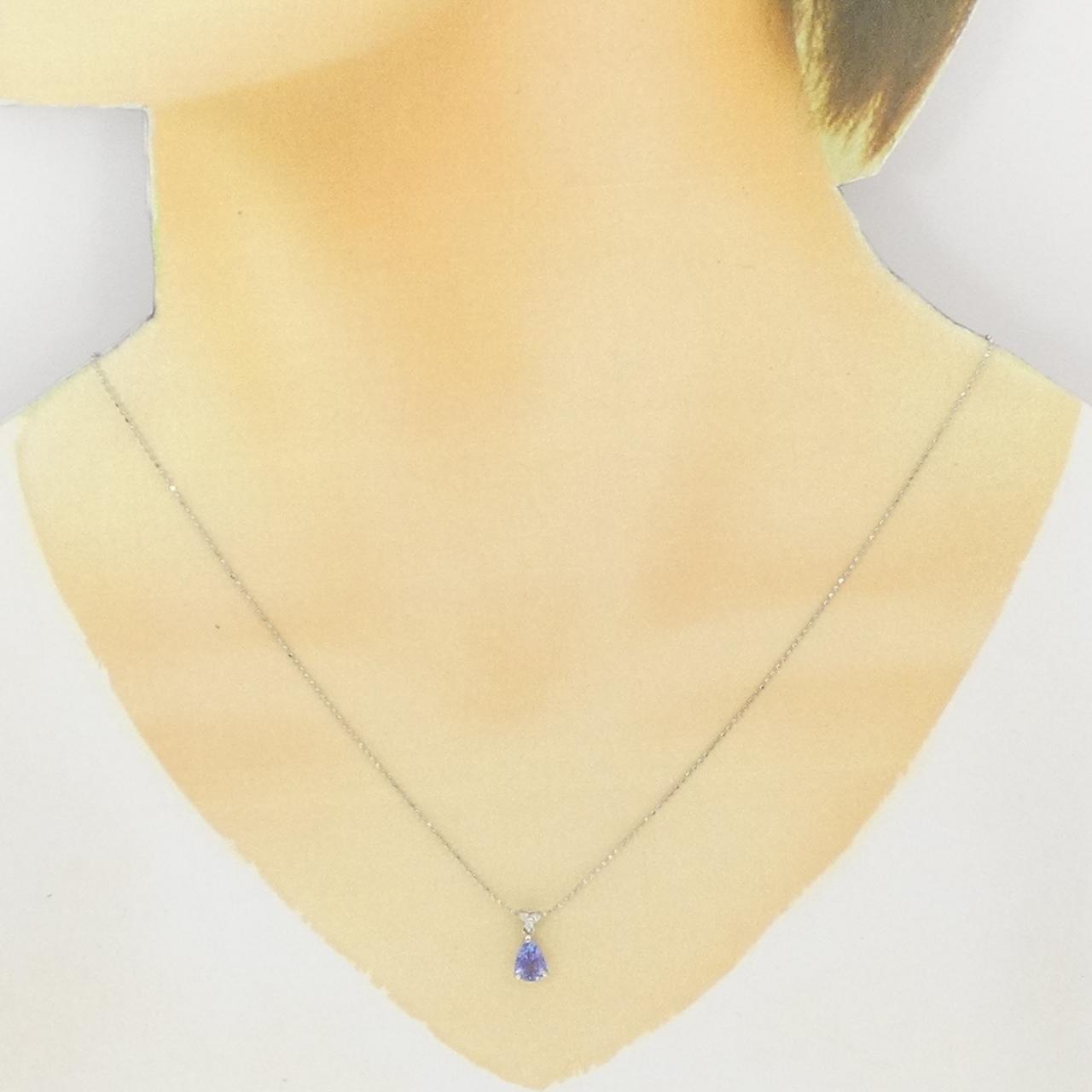 Pt900 Pt850 タンザナイト ダイヤモンド ネックレス