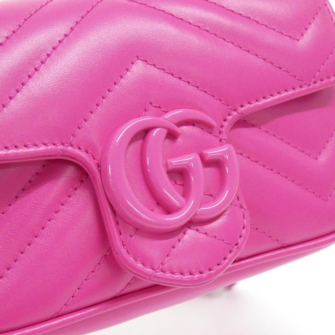 グッチ GGマーモント キルティングシェブロンレザー ウエストバッグ