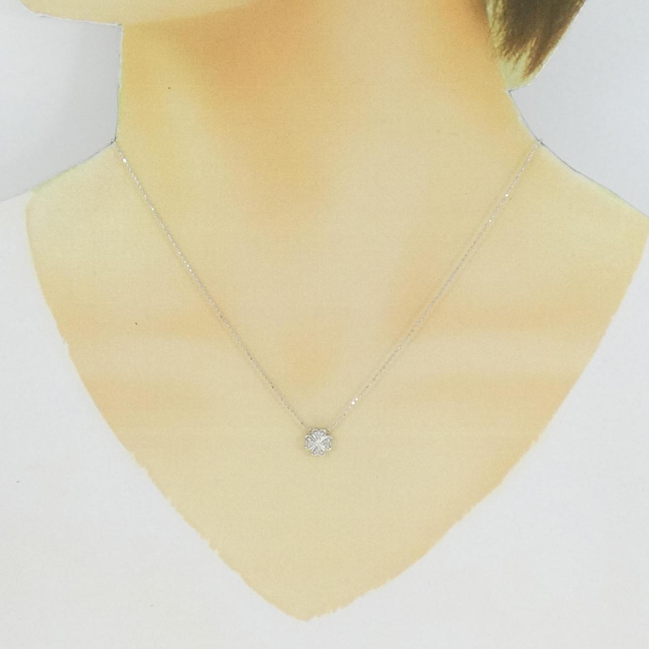 Au750 クローバー ダイヤモンド ネックレス