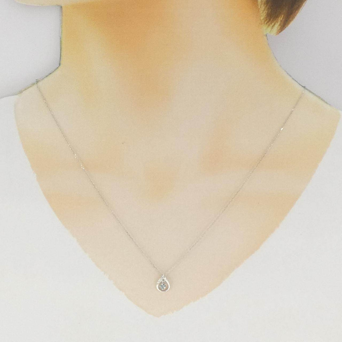 K10ホワイトゴールドアクアマリンネックレス
