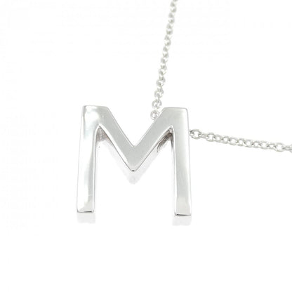 K18WG ダイヤモンド イニシャルM ネックレス