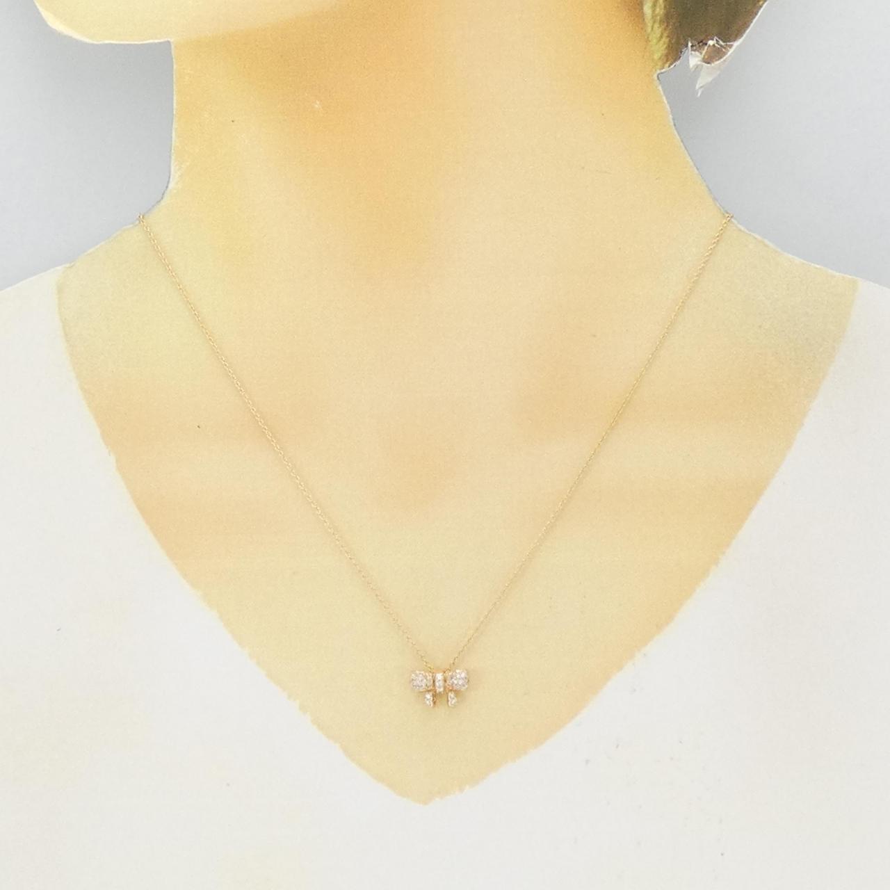 Au750リボンダイヤモンドネックレス