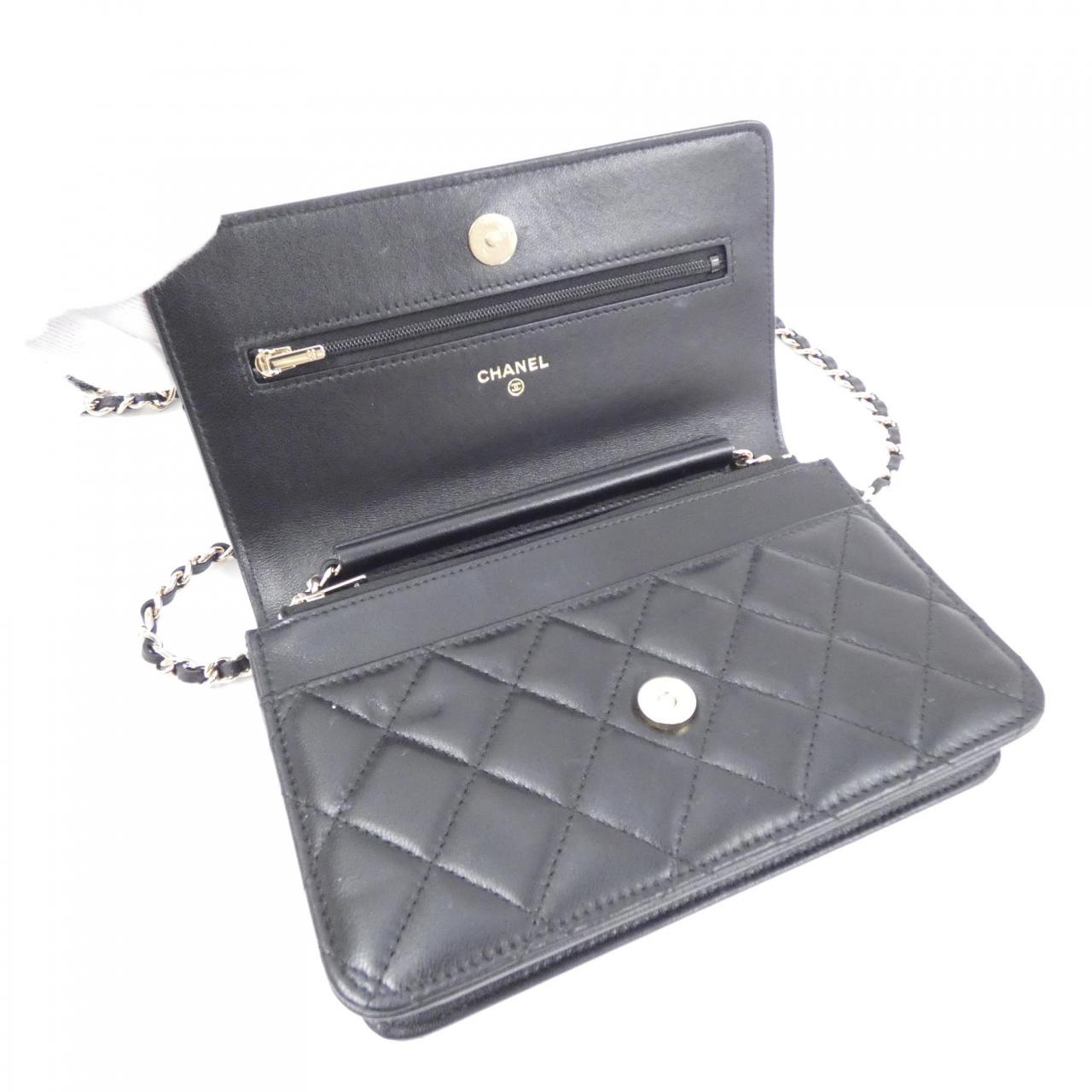 シャネル AP3807 ラムスキン チェーン ウォレット
