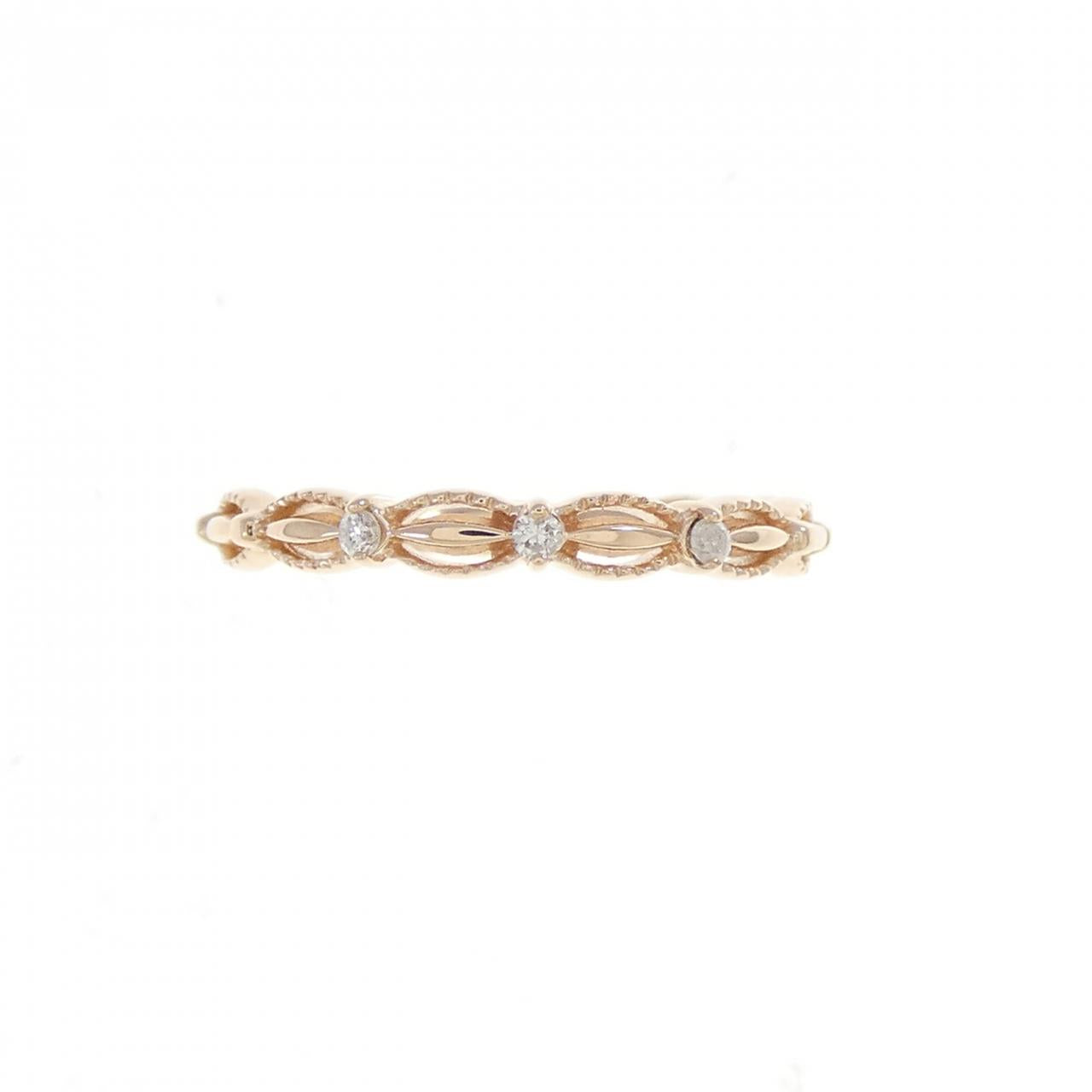 アガット K10ピンクゴールド ダイヤモンドリング
