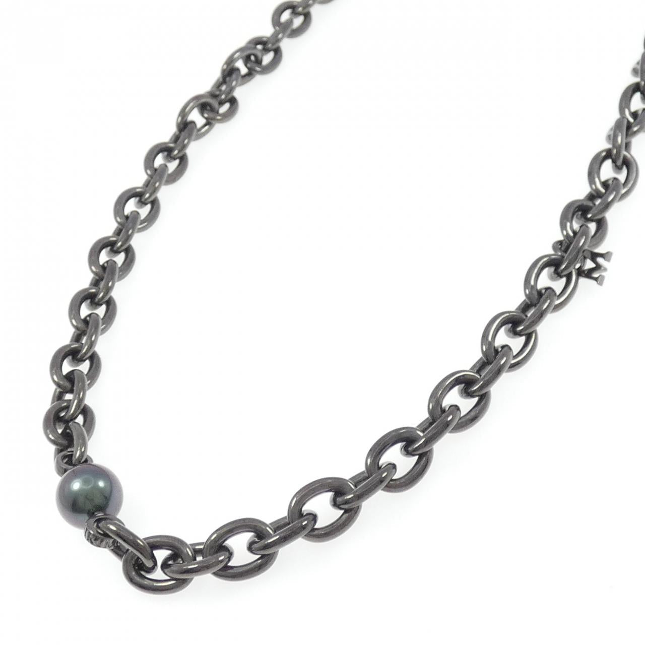 ミキモト ブラック サウス シー パール シルバー ネックレス