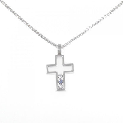 ショパール 750 ホワイト ゴールド サファイア ダイヤモンド ネックレス