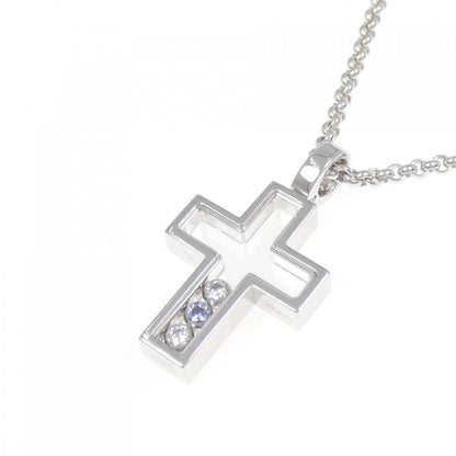 ショパール 750 ホワイト ゴールド サファイア ダイヤモンド ネックレス