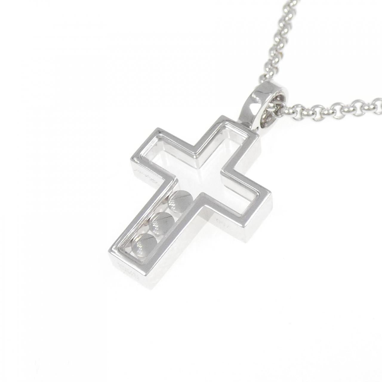 ショパール 750 ホワイト ゴールド サファイア ダイヤモンド ネックレス