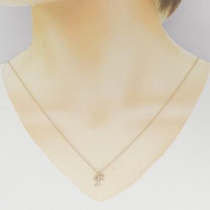 Au750 ダイヤモンド イニシャル F ネックレス