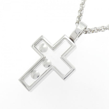 ショパール ハッピー クロス 750 ホワイト ゴールド ネックレス
