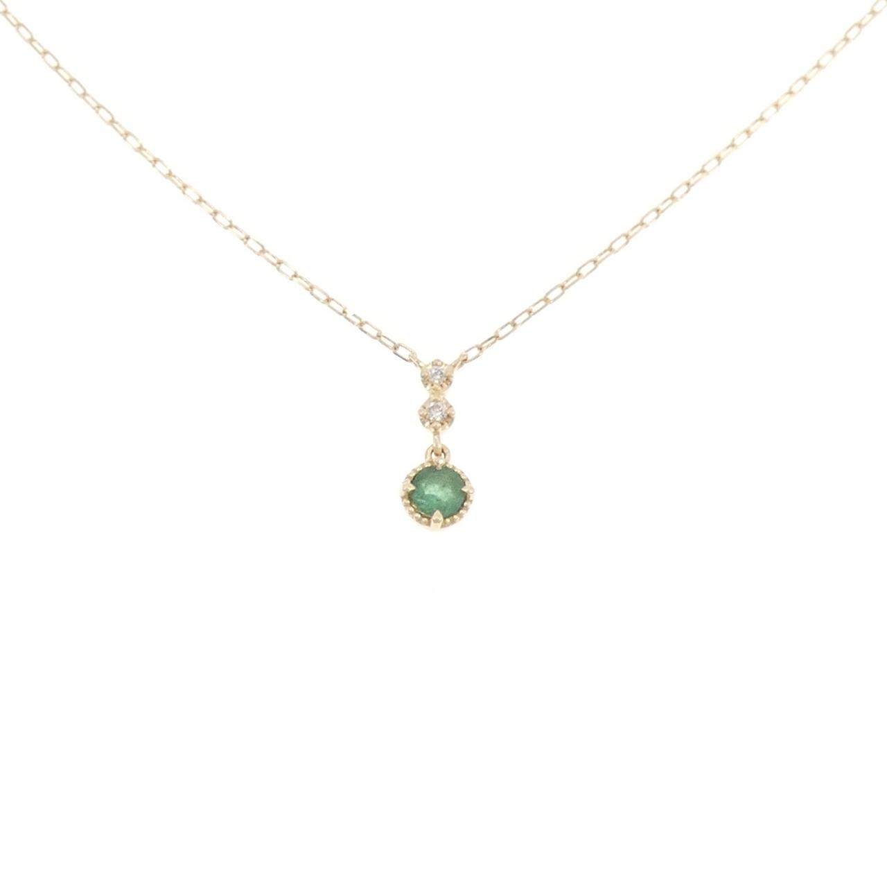 ヨンドシー Au750エメラルドダイヤモンドネックレス