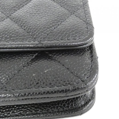 シャネル AP2804 キャビア スキン ウォレット オン チェーン