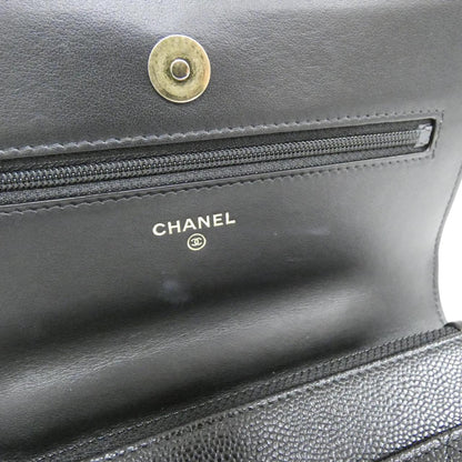 シャネル AP2804 キャビア スキン ウォレット オン チェーン