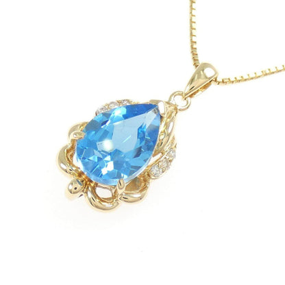 Au750イエローゴールドブルートパーズダイヤモンドネックレス